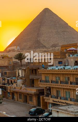 Piramidi di Giza, Egitto Foto Stock