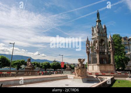 Monumento Brunswick al Jardin des Alpes per commemorare la vita di Carlo II, Duca di Brunswick, Ginevra, Svizzera Foto Stock