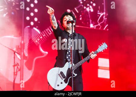 Milano, Italia, giugno 15 2022. Green Day in concerto all'IDAYS Festival Foto Stock