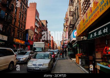 Le strade del centro cittadino di Manhattan, New York Foto Stock