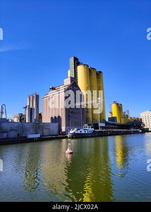 Porto industriale di Hamm, Renania settentrionale-Vestfalia, Germania Foto Stock