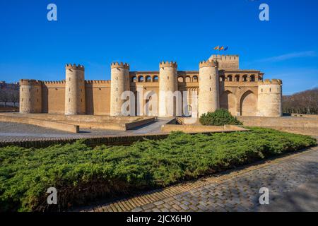 Aljaferia, patrimonio mondiale dell'UNESCO, Saragozza, Aragona, Spagna, Europa Foto Stock