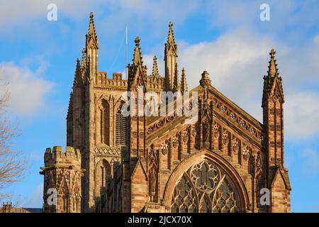 Hereford Cathedral, Hereford, Herefordshire, Inghilterra, Regno Unito, Europa Foto Stock