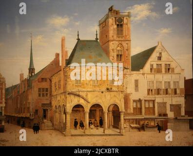 Il vecchio municipio di Amsterdam, di Pieter Jansz Saenredam (1597-1665). Olio su pannello, 1657. Rijksmuseum. Amsterdam. Paesi Bassi. Foto Stock