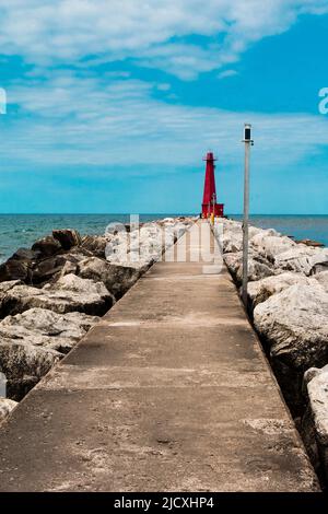 Muskegon South Breakwater Light, Muskegon, Michigan Foto Stock