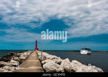 Muskegon South Breakwater Light, Muskegon, Michigan Foto Stock