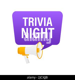 Megaphone in mano con notte di Trivia Illustrazione Vettoriale