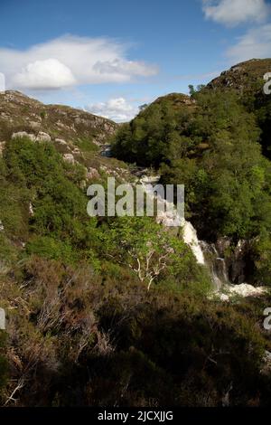 Cascate di Kirkaig, Lochinver, Assynt, Scozia Foto Stock