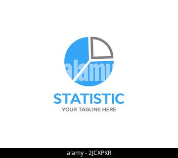 Concetto di ricerca statistica o economica, logo design. Grafici di affari elementi disegno e illustrazione vettoriale. Primo piano grafico finanziario aziendale. Illustrazione Vettoriale