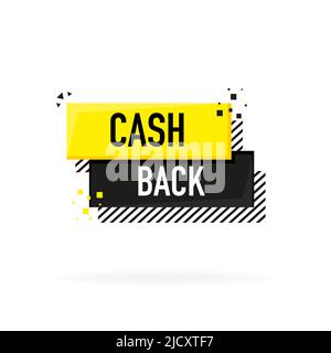 Logo Cashback Concept. Banner di rimborso su sfondo bianco Illustrazione Vettoriale