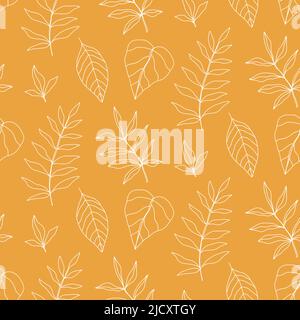 Fogliame senza giunture modello. Sfondo tropicale Illustrazione Vettoriale