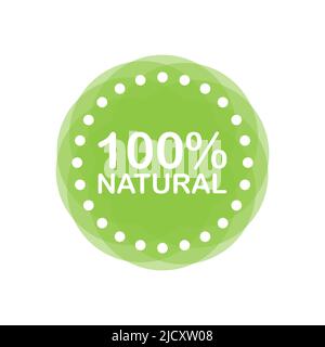 100 etichette naturali isolate su sfondo bianco. Illustrazione Vettoriale