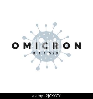 Banner Omicron variante. Sfondo minimalista. Codice 19. Illustrazione vettoriale, design piatto Illustrazione Vettoriale