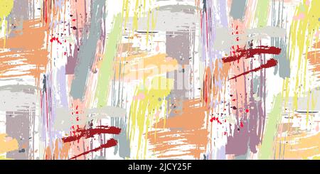 Set alla moda di colorate forme astratte dipinte a mano. Astratto texture geometrica senza giunture per sfondi, pagine web, texture di superficie, tessuti, esign wal Illustrazione Vettoriale