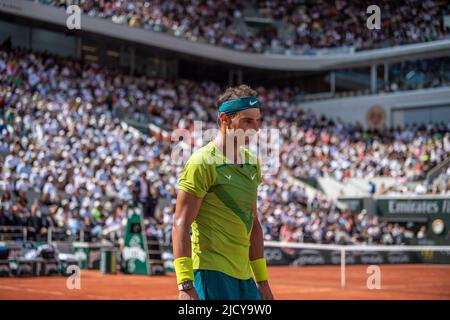 Parigi, Francia. 05th giugno 2022. Parigi, Francia, 5th 2023 giugno: Rafael Nadal durante una partita di tennis contro Casper Ruud valida per la finale del torneo maschile Roland Garros 2022 che si tiene a Parigi, Francia. Richard Callis/SPP Credit: SPP Sport Press Photo. /Alamy Live News Foto Stock