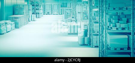 interno di un magazzino logistica e di spedizione. 3d rendering Foto Stock