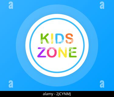 Kids zone Vector Banner Grunge. Illustrazione Vettoriale