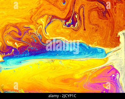 Sfondo psichedelico. Universo di fiori. Concept Art Design. Sfondo multicolore. Foto Stock
