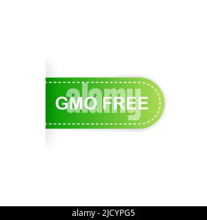 Nastro verde senza OGM. Illustrazione vettoriale. Illustrazione Vettoriale