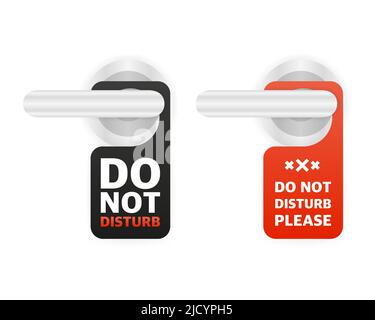 Cartello di aggancio non disturbare. Cartello porta. Illustrazione Vettoriale