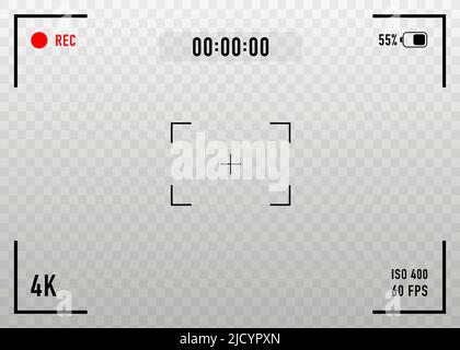 Schermo di messa a fuoco della videocamera digitale. Illustrazione vettoriale. Illustrazione Vettoriale