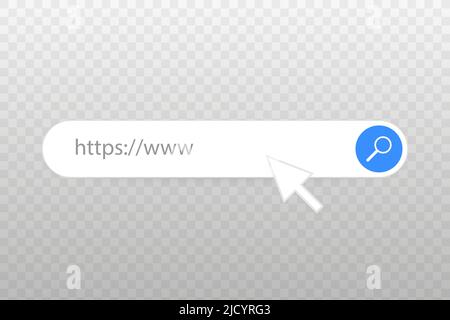 Icona del segno di ricerca con ombre e riflessi su sfondo bianco. Illustrazione vettoriale. Illustrazione Vettoriale