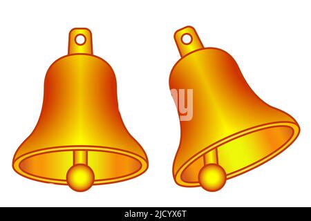 Illustrazione di una campana in metallo dorato Illustrazione Vettoriale