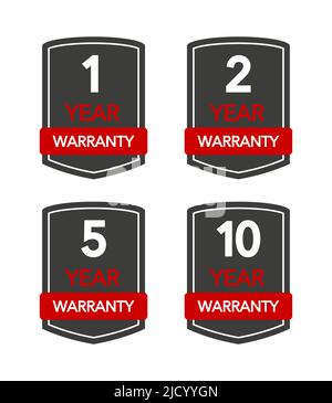 Badge con garanzia di anno su sfondo bianco. Illustrazione vettoriale. Illustrazione Vettoriale
