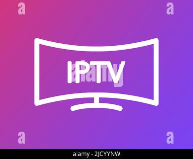 Iptv piatto per design concettuale. Concetto di tecnologia. Telecomando. Web design. Illustrazione vettoriale. Illustrazione Vettoriale