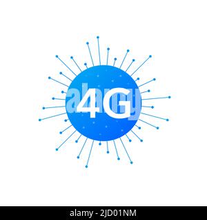 Icona piatta con 4g per il web design. Tecnologie moderne. Illustrazione vettoriale. Illustrazione Vettoriale