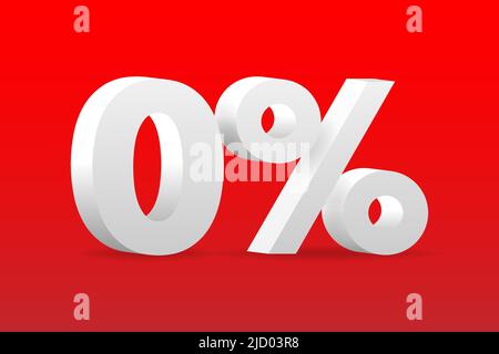 0 procente, grande design per qualsiasi scopo. Credito senza il simbolo della commissione di 0 procent Illustrazione Vettoriale
