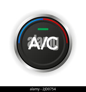 Pulsante di comando del climatizzatore. Fa freddo e caldo. Illustrazione vettoriale. Illustrazione Vettoriale