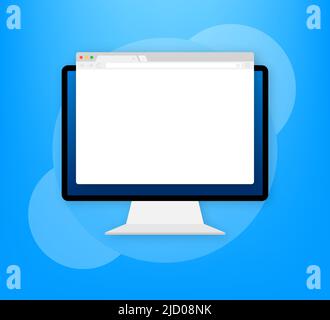 Illustrazione vettoriale della finestra del browser. Browser o browser Web in stile flat. Finestra concetto browser Internet. Illustrazione Vettoriale