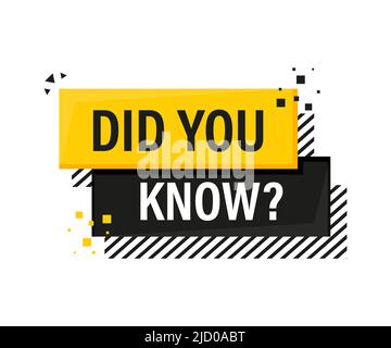 Sapevate che il banner giallo megaphone in stile 3D su sfondo bianco. Illustrazione vettoriale. Illustrazione Vettoriale