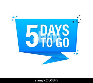 Poster 5 giorni per andare in stile piatto. Illustrazioni vettoriali per la gestione del tempo. Illustrazione Vettoriale
