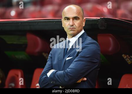 WARSZAWA, POLONIA - 14 GIUGNO 2022: UEFA Nations League Division A group 4 match Polonia vs Belgio 0:1. Roberto Martinez, allenatore del Belgio. Foto Stock