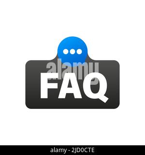 Etichetta FAQ Domande frequenti. Illustrazione Vettoriale