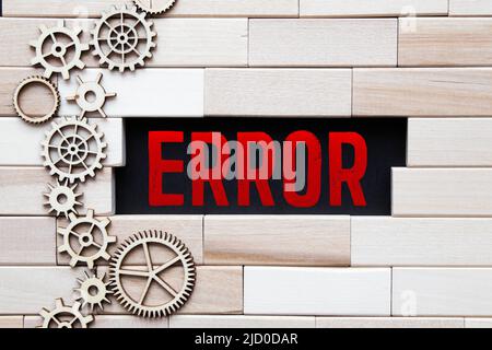 Foto concettuale con focalizzata selettiva relativa alla gestione strategica utilizzando mattoni colorati del puzzle sul tema di prova e di errore Foto Stock