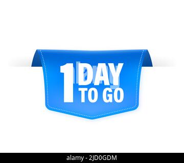 Poster 1 giorno da andare in stile piatto. Illustrazioni vettoriali per la gestione del tempo. Illustrazione Vettoriale