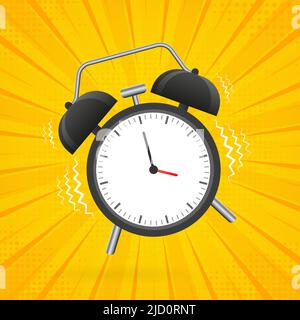 Allarme classico, design eccezionale per qualsiasi scopo. Illustrazione vettoriale cartoon piatto. Illustrazione del vettore di vendita Illustrazione Vettoriale