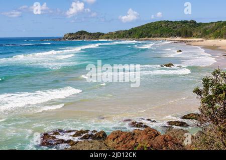 Shelly Beach dal sentiero costiero a piedi - Port Macquarie, NSW, Australia Foto Stock