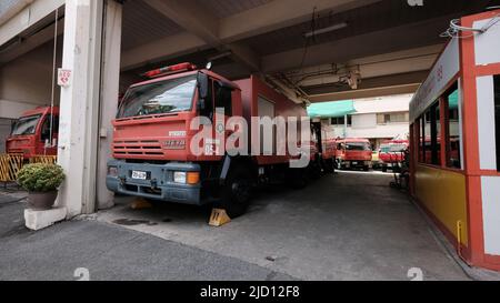 PAK KHLONG SAN STAZIONE DEI VIGILI DEL FUOCO a 1 Charoen Nakhon Road, Khwaeng Khlong San, Khet Khlong San, Provincia Bangkok, Bangkok Thailandia Foto Stock