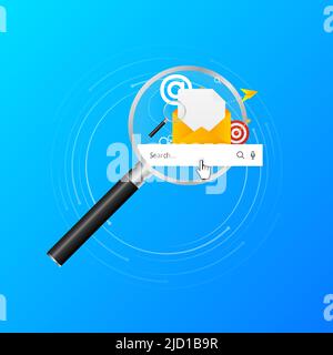 Linea di ricerca di arte per disegno di banner. Icona Business. Vettore banner. Concetto di ricerca Web Illustrazione Vettoriale