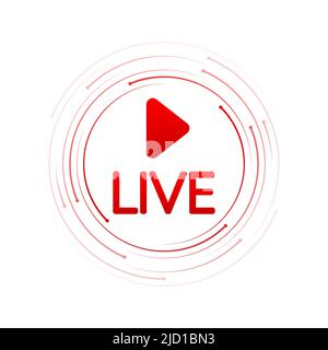 Live icona, grande design per qualsiasi scopo. Segnale live streaming. Sfondo digitale. Illustrazione vettoriale. Illustrazione Vettoriale