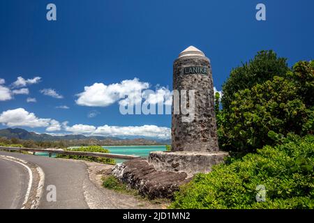 Lanikai Monument, Stone Marker, Kailua, Oahu, Hawaii, USA Foto Stock