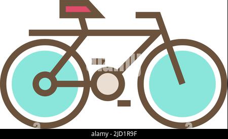 Icona bicicletta. Simbolo della linea Urban Eco Transport Illustrazione Vettoriale