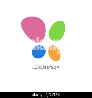 Logo Butterfly, icona astratta per salone di bellezza Illustrazione Vettoriale