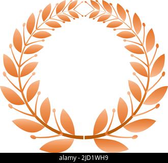 Modello logo Laurel Wreath. Cornice per etichette Premium Illustrazione Vettoriale