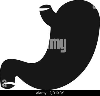 Icona dello stomaco. Simbolo nero del sistema digestivo umano Illustrazione Vettoriale