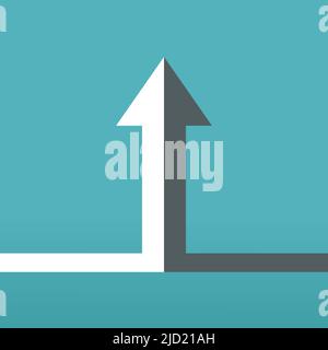 due frecce che uniscono icon vector collaborazione, partnership, alleanza, unendo e concetto di crescita per grafica design, logo, sito web, social media, mobi Illustrazione Vettoriale